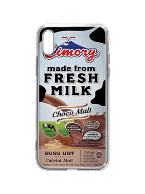 fresh milk cimory choco malt brand indonesia case hp teh kotak custom case tempered tpu softcase 3D Hardcase blackmatte minuman sehat susu