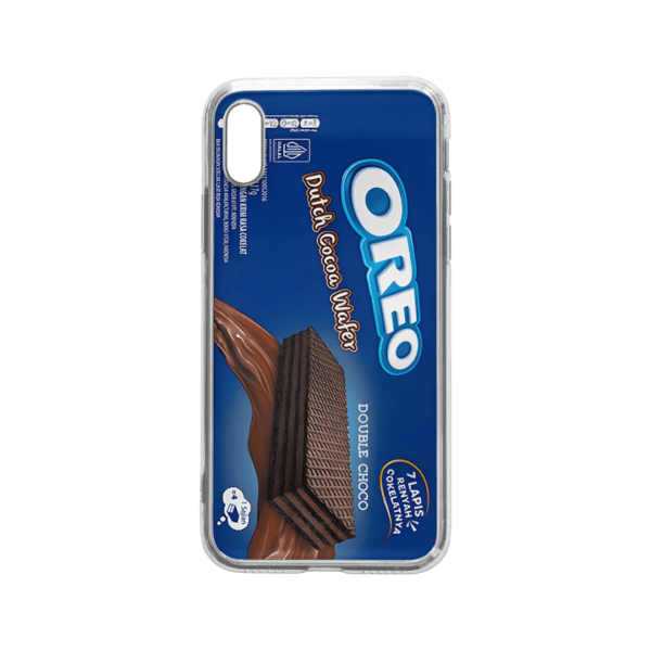 oreo wafer coklat brand indonesia case hp oreo custom case tempered tpu softcase 3D Hardcase blackmatte makanan ringan snack kue cokelat coklat